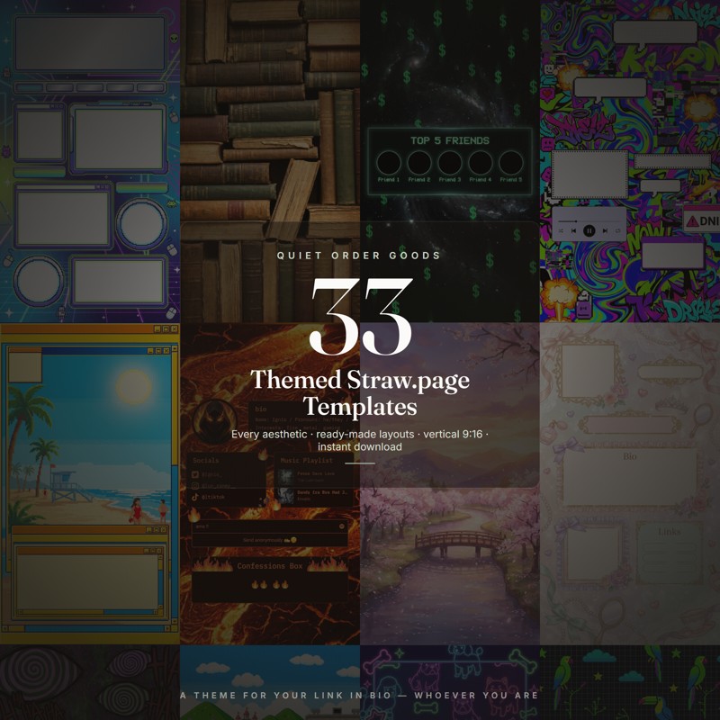 Aesthetic Straw.page Backgrounds — 33 Pack